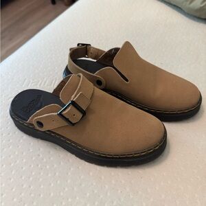 Dr. Martens Beige Leather Slip-On Shoes